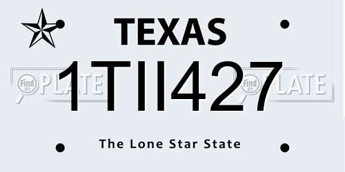 1TII427 Texas License Plate