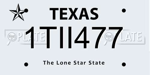1TII477 Texas License Plate