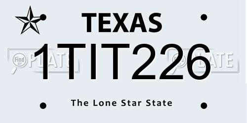 1TIT226 Texas License Plate