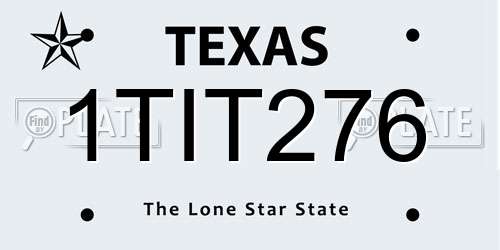 1TIT276 Texas License Plate