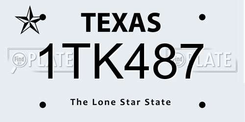 1TK487 Texas License Plate