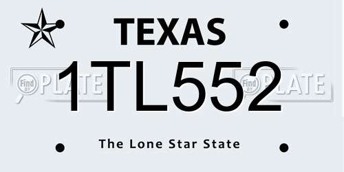 1TL552 Texas License Plate