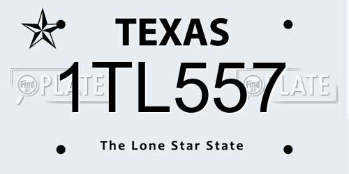 1TL557 Texas License Plate