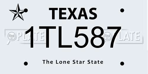 1TL587 Texas License Plate