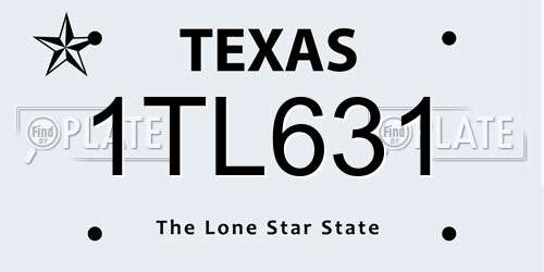 1TL631 Texas License Plate