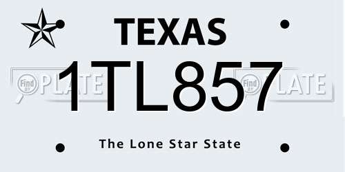 1TL857 Texas License Plate