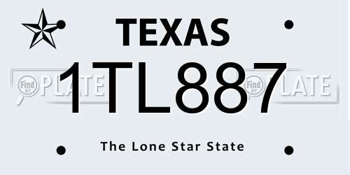 1TL887 Texas License Plate