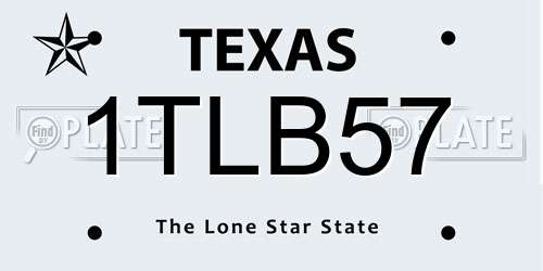 1TLB57 Texas License Plate