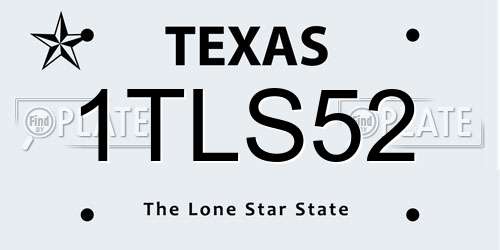1TLS52 Texas License Plate