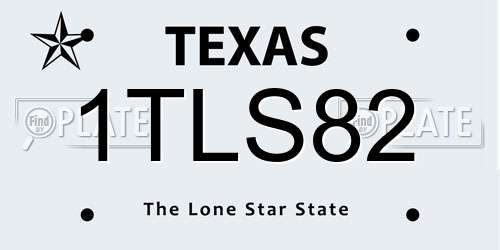 1TLS82 Texas License Plate