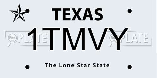 1TMVY Texas License Plate
