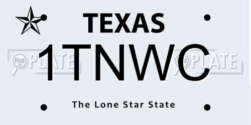 1TNWC Texas License Plate