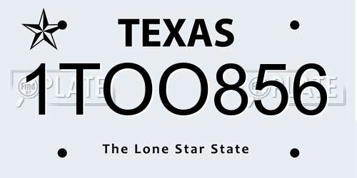 1TOO856 Texas License Plate