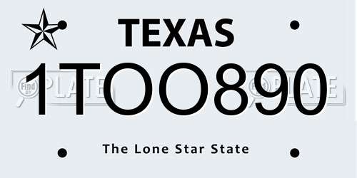 1TOO890 Texas License Plate