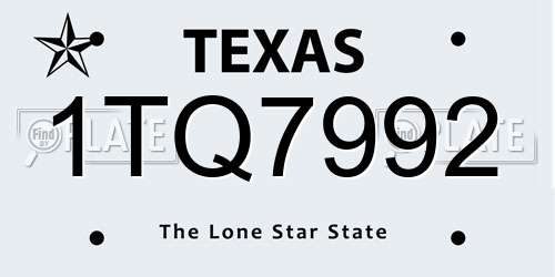 1TQ7992 Texas License Plate