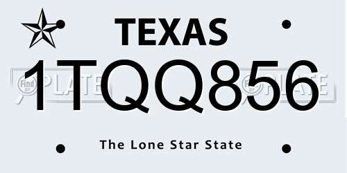 1TQQ856 Texas License Plate