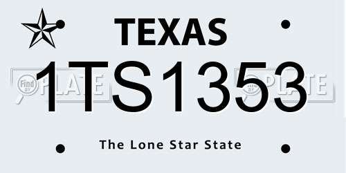 1TS1353 Texas License Plate