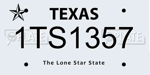 1TS1357 Texas License Plate