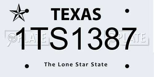 1TS1387 Texas License Plate