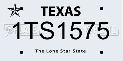 1TS1575 Texas License Plate