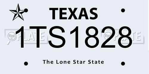 1TS1828 Texas License Plate