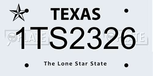 1TS2326 Texas License Plate