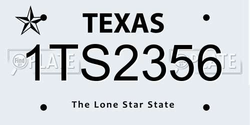 1TS2356 Texas License Plate