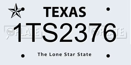 1TS2376 Texas License Plate