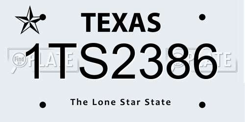 1TS2386 Texas License Plate