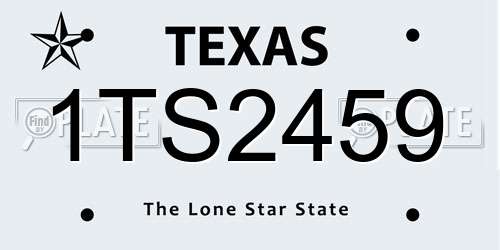 1TS2459 Texas License Plate