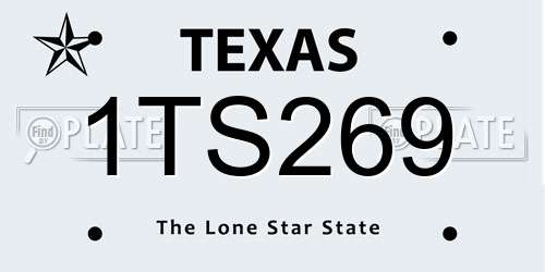 1TS269 Texas License Plate