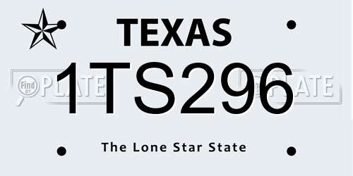 1TS296 Texas License Plate