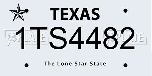 1TS4482 Texas License Plate