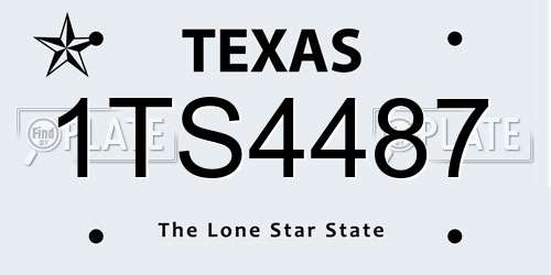 1TS4487 Texas License Plate