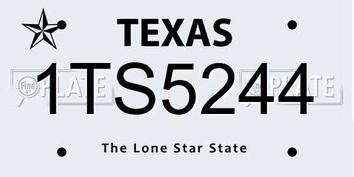 1TS5244 Texas License Plate
