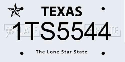 1TS5544 Texas License Plate
