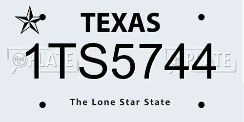 1TS5744 Texas License Plate