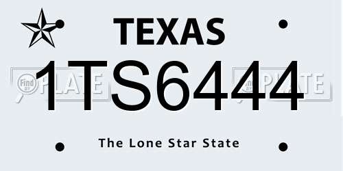 1TS6444 Texas License Plate