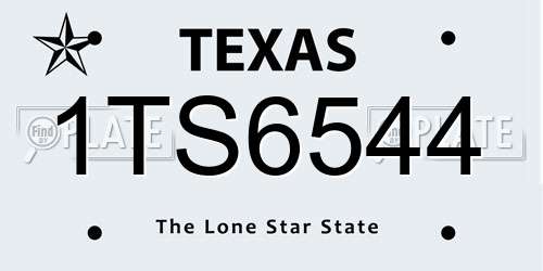1TS6544 Texas License Plate