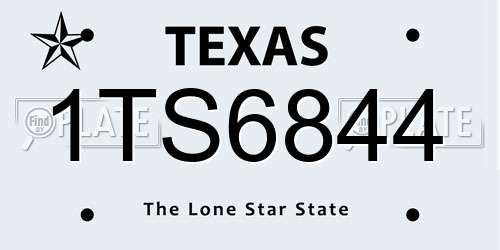 1TS6844 Texas License Plate