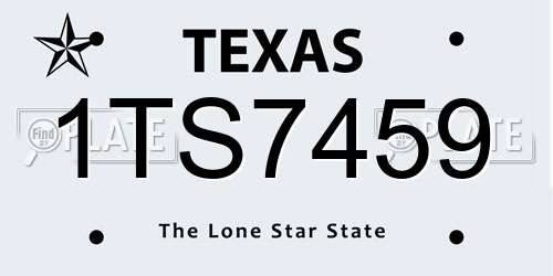 1TS7459 Texas License Plate