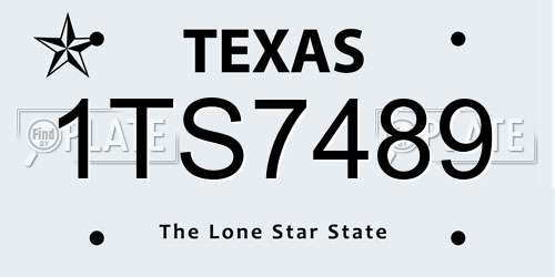 1TS7489 Texas License Plate