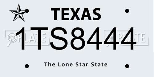 1TS8444 Texas License Plate