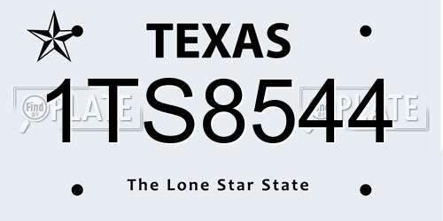 1TS8544 Texas License Plate