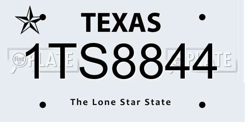 1TS8844 Texas License Plate