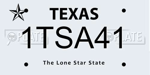 1TSA41 Texas License Plate