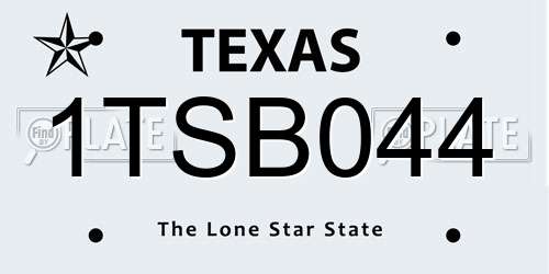 1TSB044 Texas License Plate