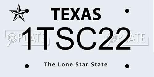 1TSC22 Texas License Plate