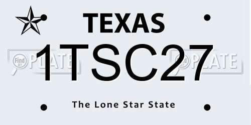 1TSC27 Texas License Plate