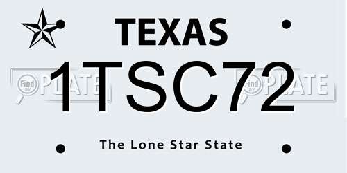 1TSC72 Texas License Plate
